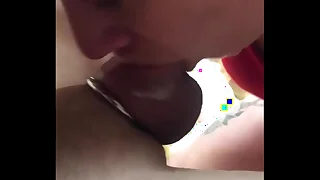 Friend gags on my cock